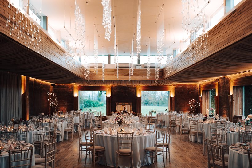 Winter wedding reception in the gillyflower at elmore court