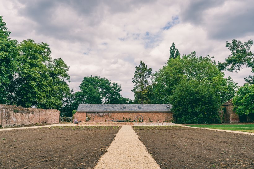 walled garden at sustainable wedding venue elmore court